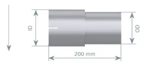 Pipe Adaptor, ID/OD=102.1/88.9 L= 200, ALU